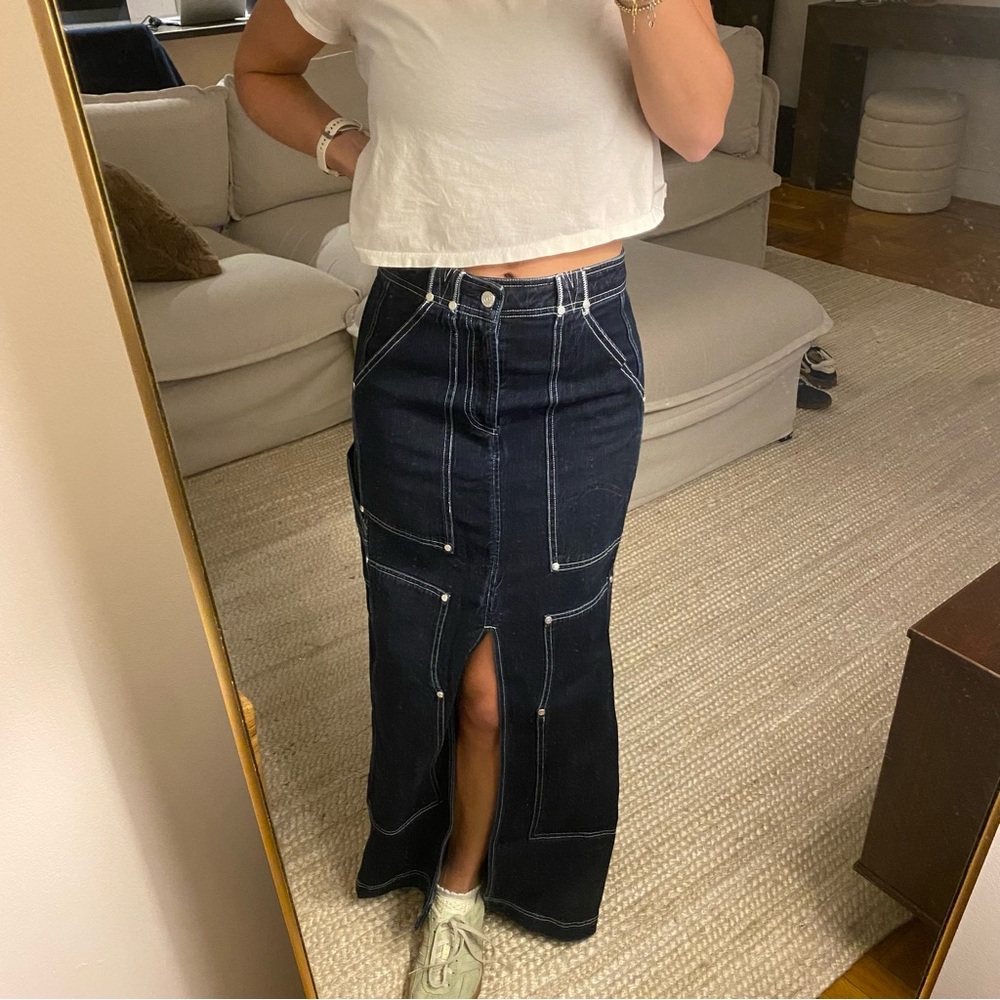 Anthropologie - Pilcro Dark Blue Denim Skirt